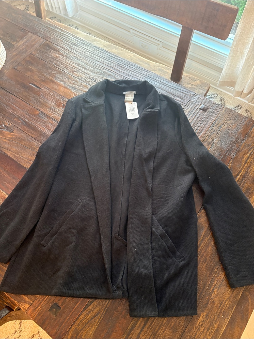 Matty M Black Open-Front Women's Cardigan Sweater